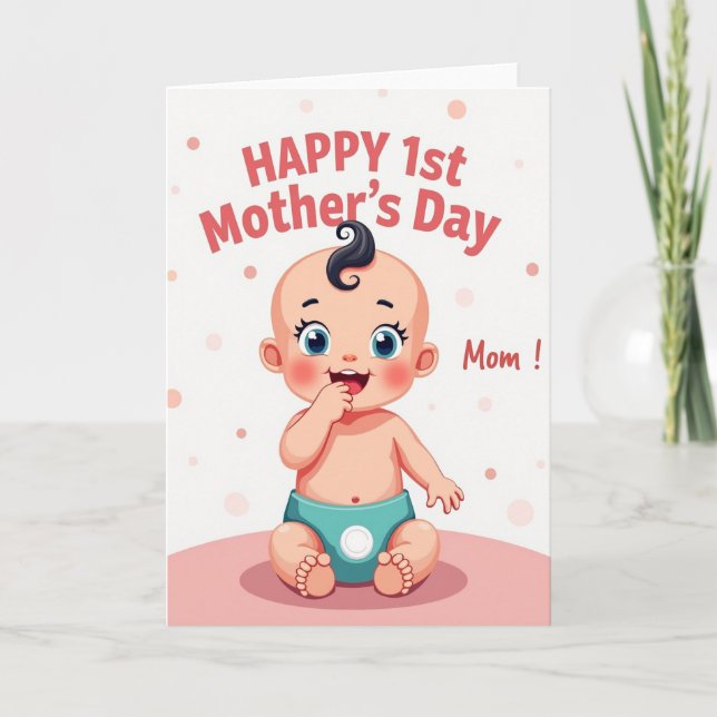Doce Cartão de Primeiro Dia das Mães Mamãe (Frente)