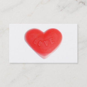 Doce cartão de visita vermelho do coração