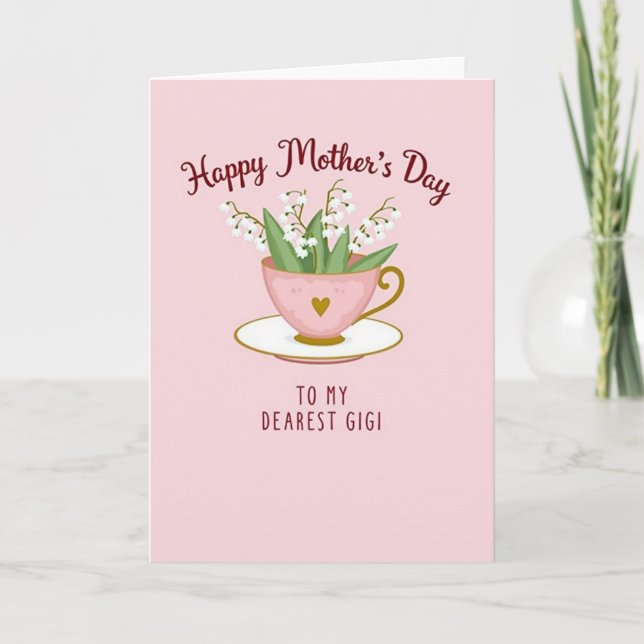 Doce Cartão do Dia das Mães Chávena (Frente)