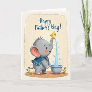 Doce Cartão do Dia dos Pais para Elefante Bebê