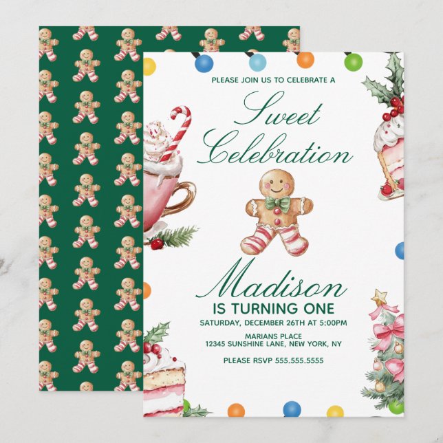 Doce Celebração Festa de Natal e Aniversário (Frente/Verso)