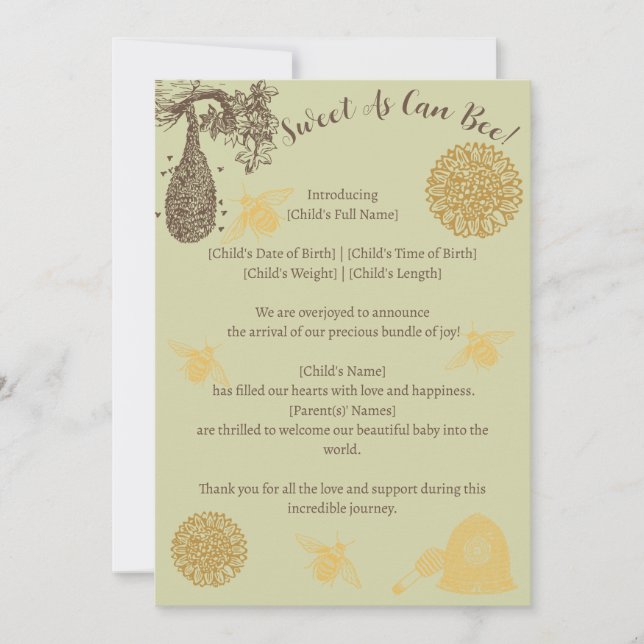 Doce Como Pode Ser O Anúncio De Nascimento (Frente)