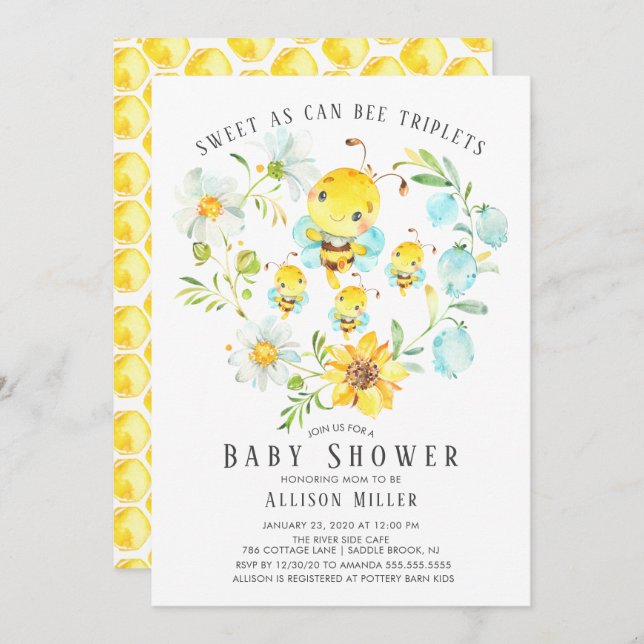 Doce Como Pode Ser O Convite Para Chá de fraldas D (Frente/Verso)