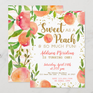 Doce como um convite de aniversário de Peach
