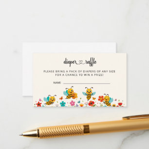 Doce como um favo de mel cartão de rifa de fraldas