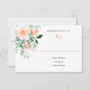 Doce como um RSVP de Rosas de Pêssego em Aquarela