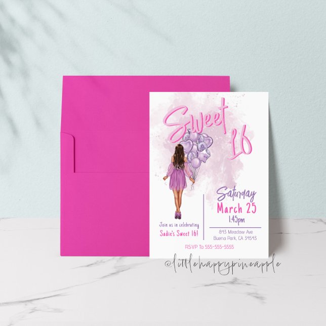 Doce Convite de aniversário 16 (Criador carregado)