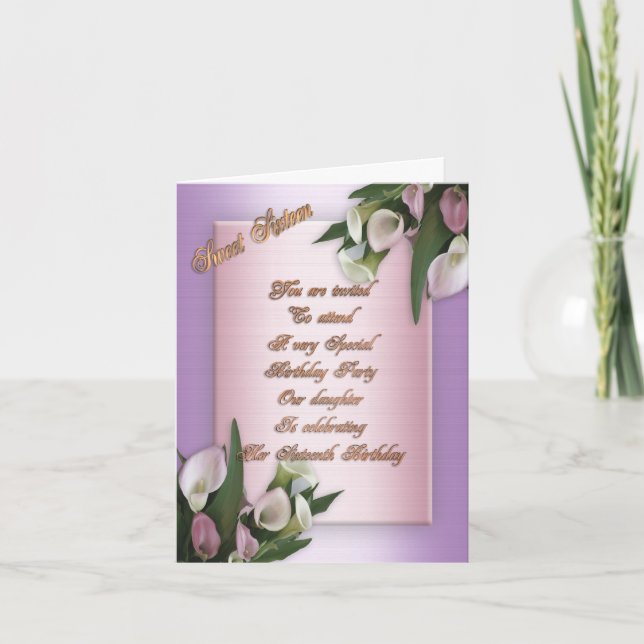 Doce convite de aniversário 16 (Frente)