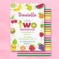 Doce convite de dois anos, convite de festas fruta