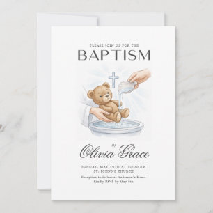 Doce Convite de Foto de Batismo de Bebê Recém-Nasc