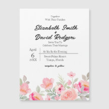 Doce Convite Floral para Casamento Magnético