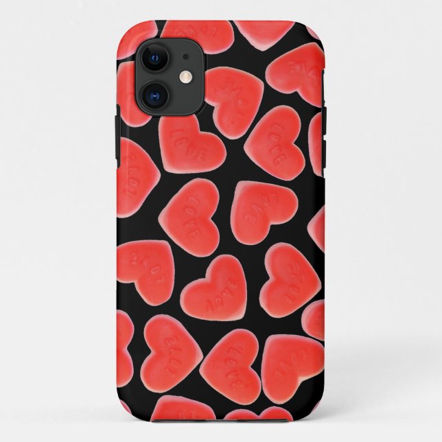 Doce Corações capas de iphone Preta (Verso)