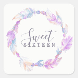 Doce Dezesseis adesivos de arte aquosa