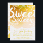 Doce Dezesseis, Convites De Aquarela Amarela<br><div class="desc">Doce Dezesseis, Convites De Aquarela Amarela. Projetado com um fundo monocromático de cor d'água amarela, este doce convite de festas 16 estilo boho é uma escolha excelente para a doce festa de 16 anos da sua filha. Feita para ser especial para adolescentes, este convite para 16 anos de aquarela será...</div>