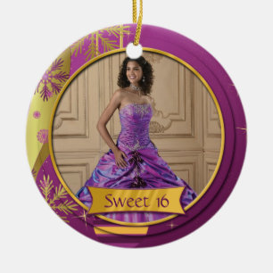 Doce Dourado roxo 16 do ornamento