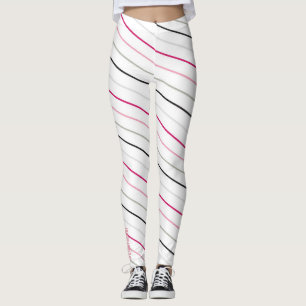 Doce e Esbelto: Leggings com Listras Diagonais de