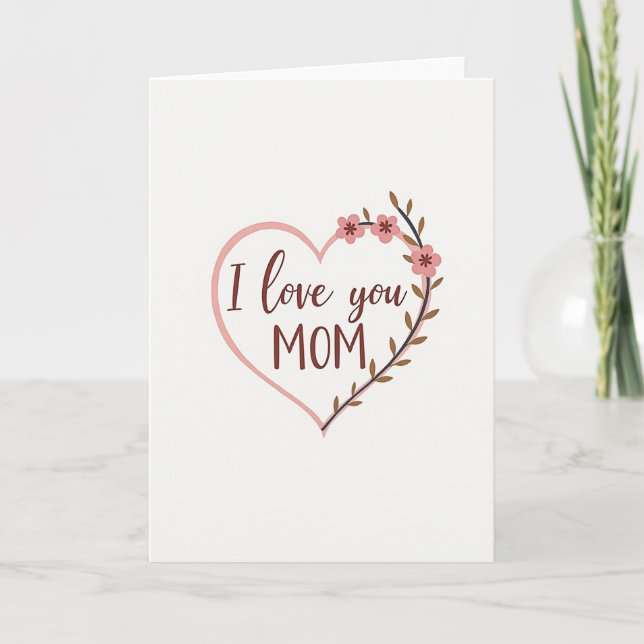 Doce Eu Te Amo Mamãe Cartão (Frente)