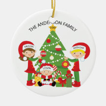 Doce Família de 3 Enfeite de Natal Personalizado