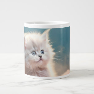 Doce gatinho. Caneca de café extra grande