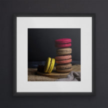 Doce Macarons cozinha Poster Macarons Amarelo Verm