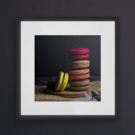 Doce Macarons cozinha Poster Macarons Amarelo Verm