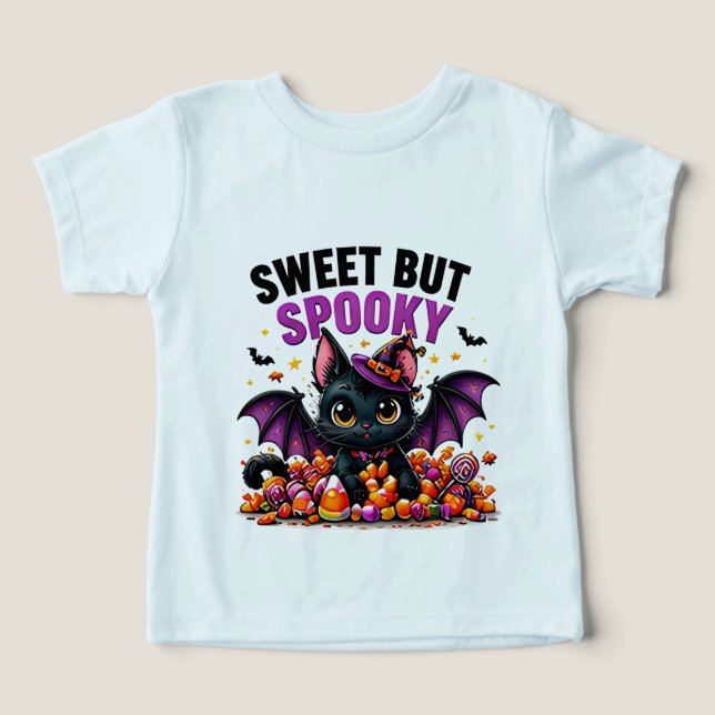 Doce Mas Assustadoramente Fofo Gato Morcego Preto  (Design frontal)