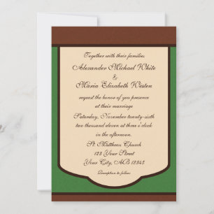 Doce Mocha e Convites para Casamento Verde