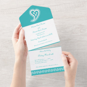 Doce Paisley Hearts em Turquoise