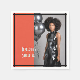 doce papel de 16 festas guardanapo preto