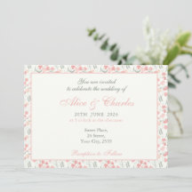Doce Pea Floral PInk e Convite para Casamento de C