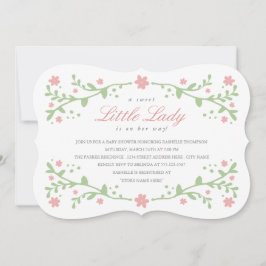 Doce Pequena Senhora Chá de fraldas Convite