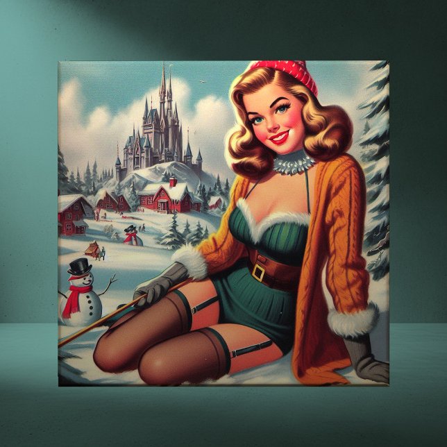 Doce Pin-up de Inverno Retro (Criador carregado)