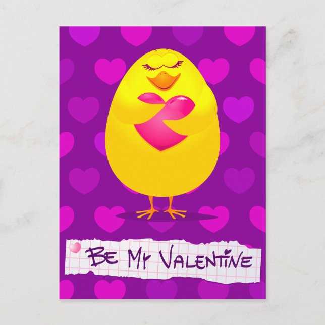 Doce pintinho apaixonado, cartão postal (Frente)