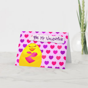 Doce pintinho apaixonado por mensagem, cartão de s