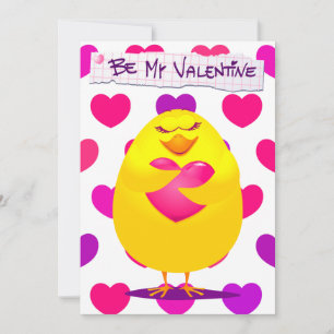 Doce pintinho apaixonado por mensagem, convite