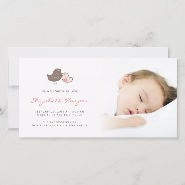 Doce Pintinhos de Damasco Anúncio de Nascimento de (Frente)