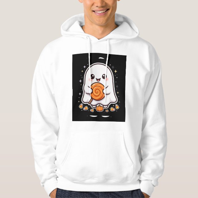 Doce Pirulito de Fantasma Halloween Moletom (Frente)