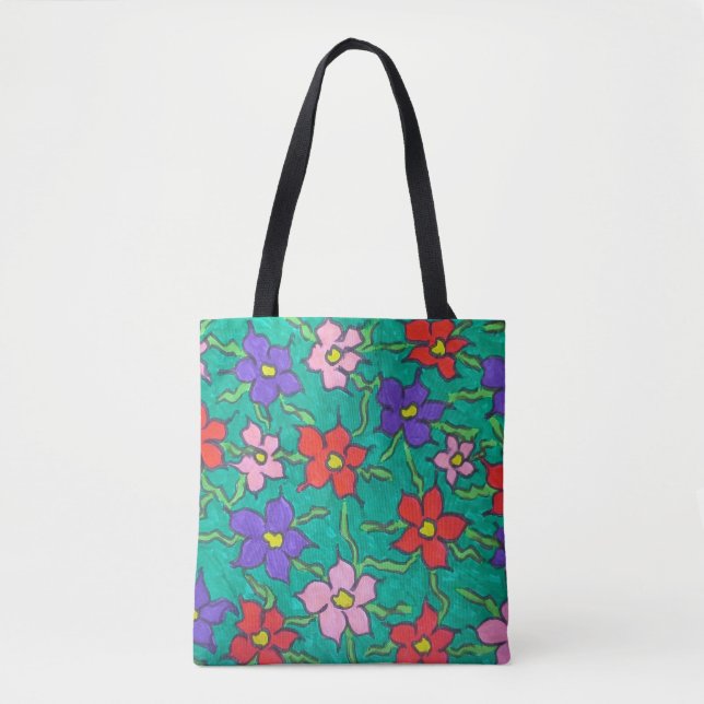 Doce Primavera Greenery Floral Tote Bag (Frente)