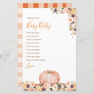 Doce Pumpkin Rustic Floral Love Prayers para Bebê
