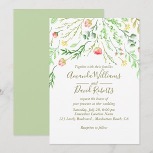 Doce Romântico  Convite De Casamento Floral