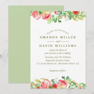 Doce Romântico  Convite De Casamento Floral