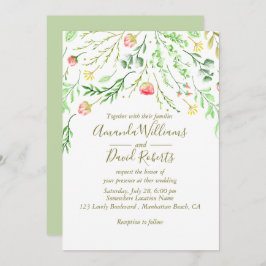 Doce Romântico | Convite Para Casamento Floral