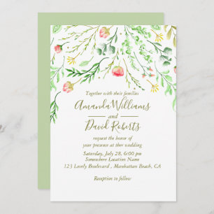 Doce Romântico Convite Para Casamento Floral