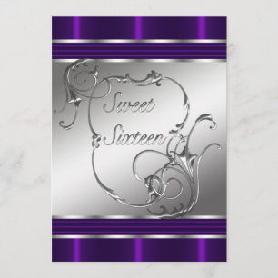 Doce Roxo Dezesseis Convites de festas de aniversá