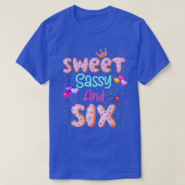 Doce Sassy E Seis Camisas De Aniversário Para Meni (Frente do Design)