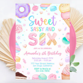 Doce Sassy e Seis Convite de Aniversário, 6 Birth