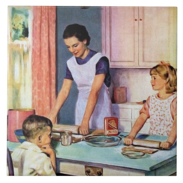 Doce senhora da panificação retrô vintage (Frente)