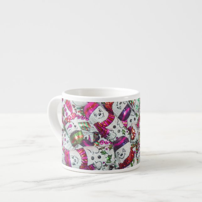 Doce Snowmen - caneca rosa-espresso (Frente Esquerda)