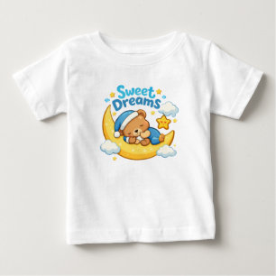 Doce Sonho - Camisa de Bebê Urso Adormecido Fofo 