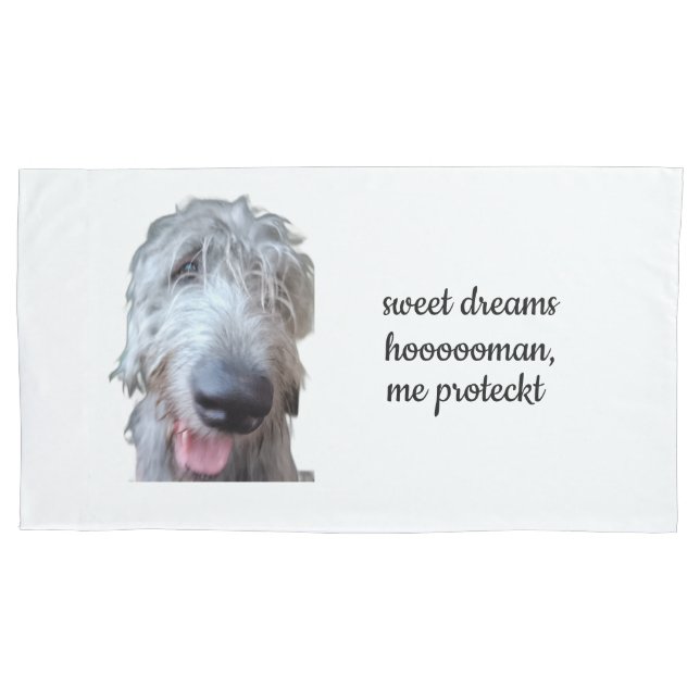 Doce Sonhos Humano estojo de fronha do Irish Wolfh (Frente)